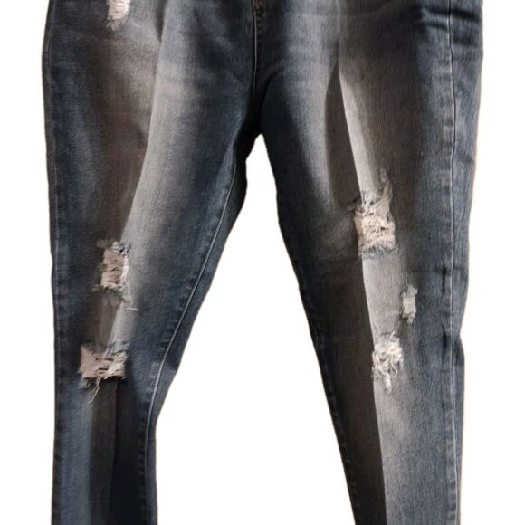 Judy Blue Women Sz 13 Destroyed Denim Skinny Jeans Holiday Festival Stretch High - Picture 3 of 10